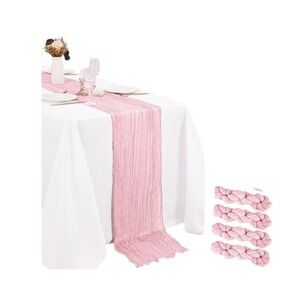 4 Pack Pink Table Runner Cheese Cloth Sheer Gauze Cheesecloth 20x120 10FT - NEW
